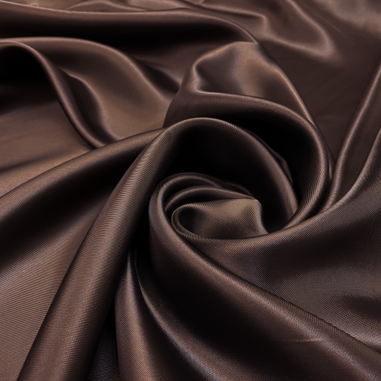 Подкладочная ткань цвета горького шоколада с каплей бронзы 434865-21 Италия 480 рублей за метр