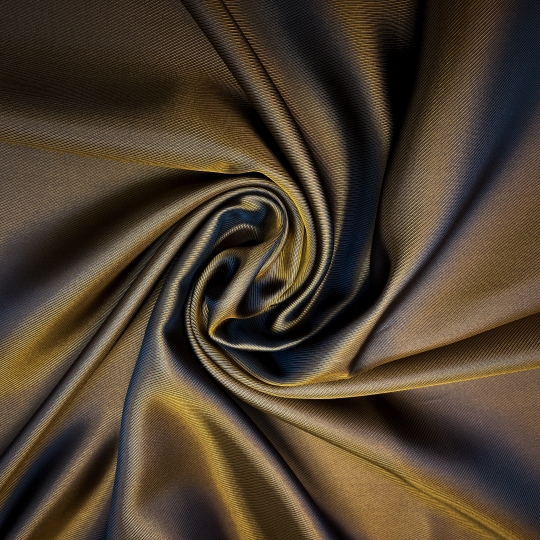 Подкладочная ткань золотисто-черного цвета для пальтово-костюмной группы 434685-4 Италия 480 рублей за метр