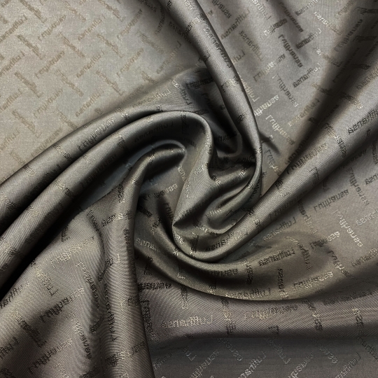 Подкладочная ткань для сумок серо-оливкового цвета 434847 Италия 480 рублей за метр