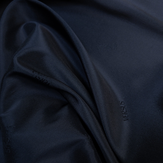 Подкладочная ткань темно-синего цвета для плательно-костюмной группы 436778 Германия 850 рублей за метр