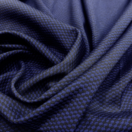 Жаккард сине-фиолетового цвета из итальянского стока 440618 Италия 680 рублей за метр