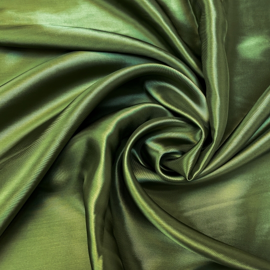 Подкладочная ткань зелено-оливкового цвета для костюмно-плательной группы 434685-9 Италия 650 рублей за метр