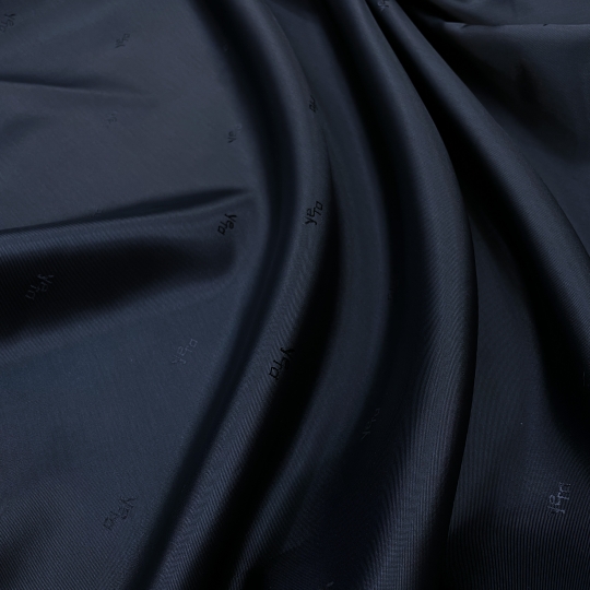 Подкладочная ткань подписная, цвет темно-синий 434865-23 Италия 450 рублей за метр