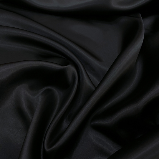 Подкладочная ткань черного цвета для демисезонного пальто/жакета 438509 Италия 680 рублей за метр