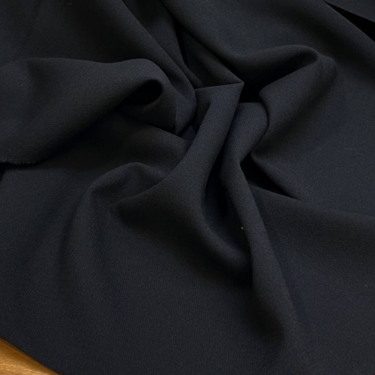 Пальтово-костюмная ткань креповой выработки, цвет черный 439579 Италия 1480 рублей за метр